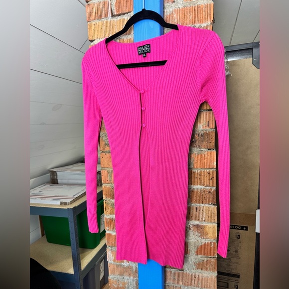 Major Label Group Ribbed Button Cardigan - Picture 4 of 4